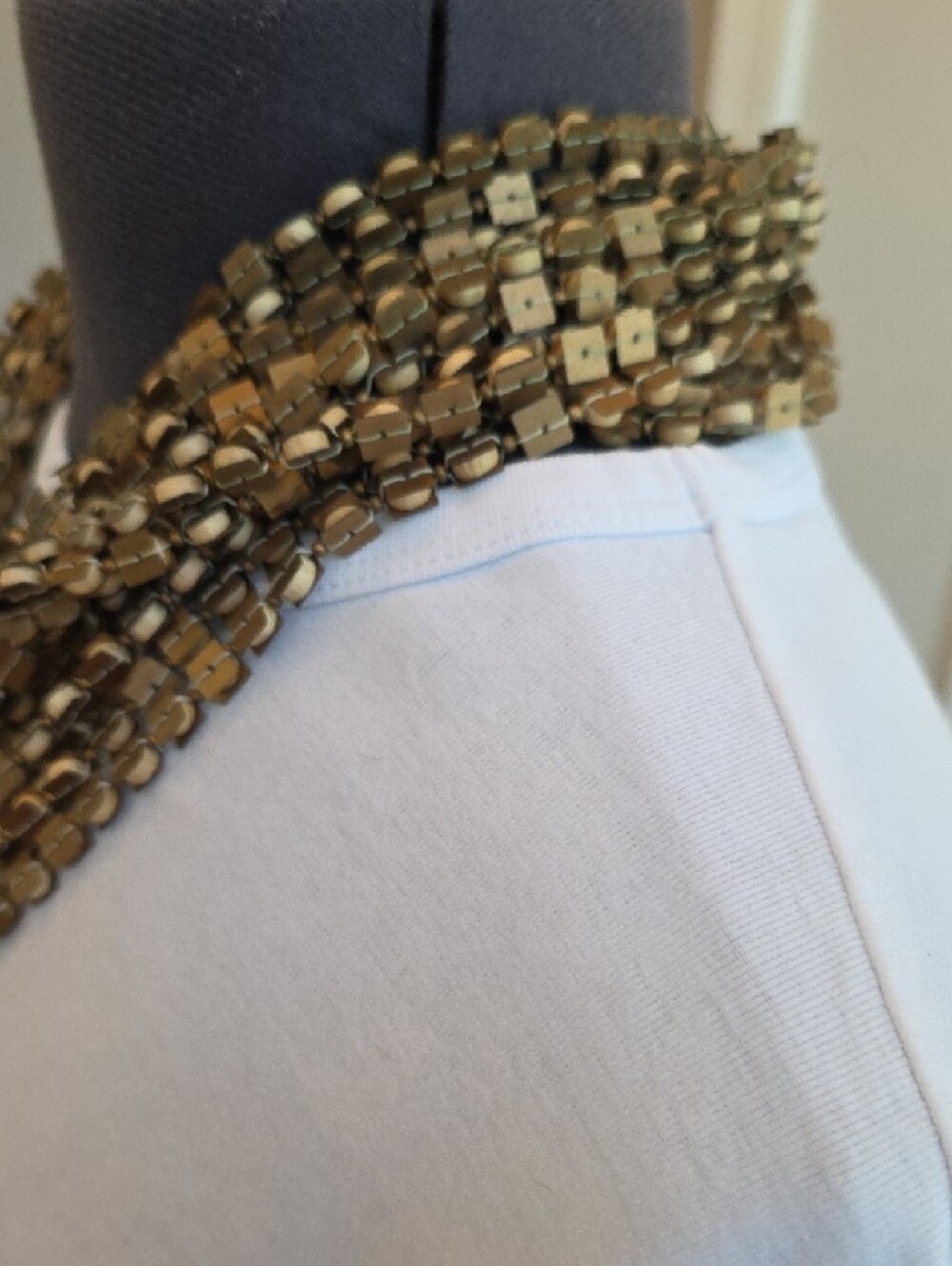 Chico's Layered Gold-Tone Multi-Strand Beaded Statement Necklace - Picture 3 of 4